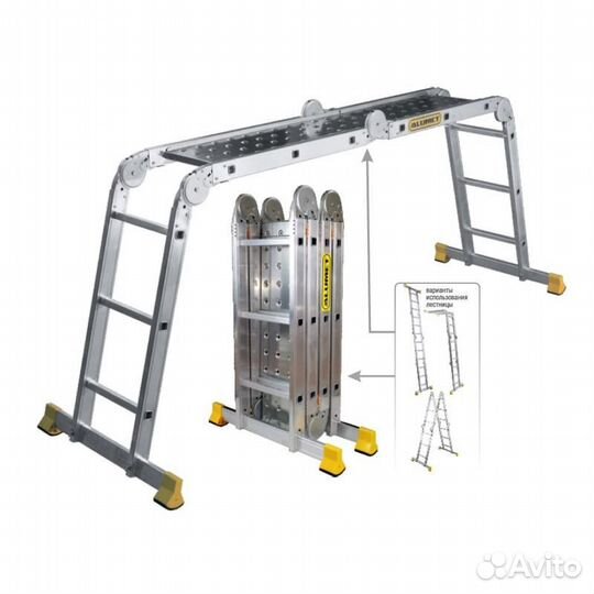 Лестница Алюмет Т433, высота 4,45м