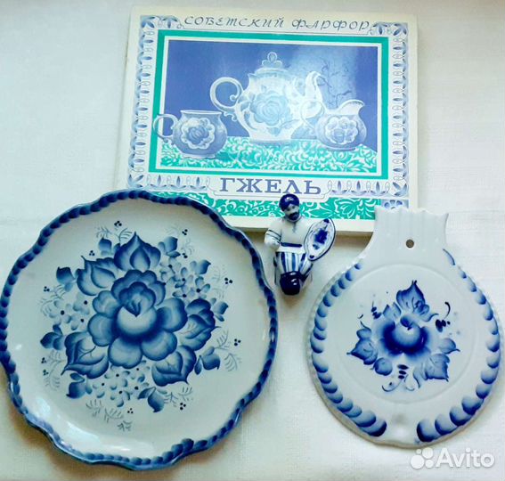 Гжель - посуда, фигурка, спички