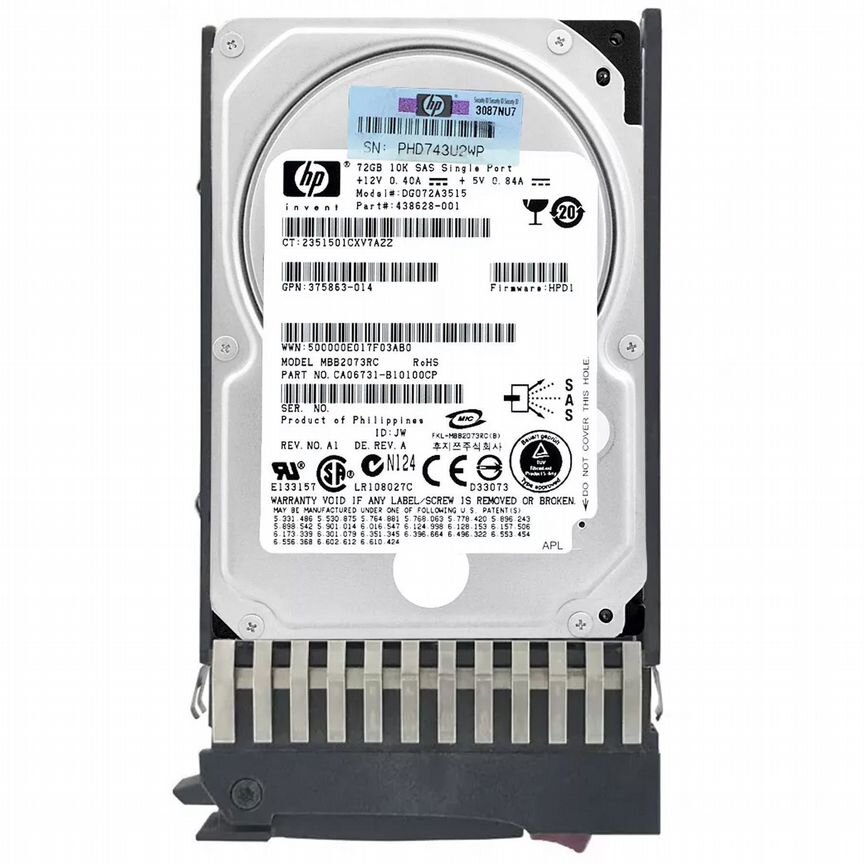 [DG072A3515] Жесткий Диск Hp 72gb Sas 2,5" Hdd Dg072a3515