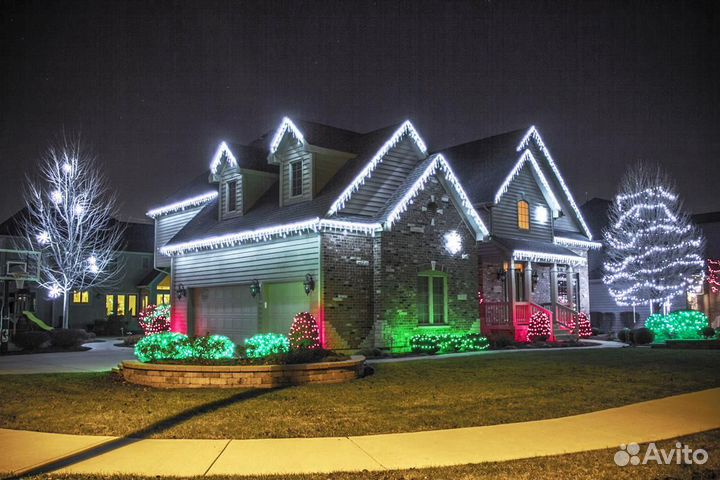 Освещение фасада / Контурная подсветка / Украшение