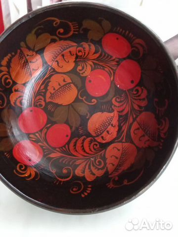 Мисочка из дерева с росписью D 14 см, h 5 см