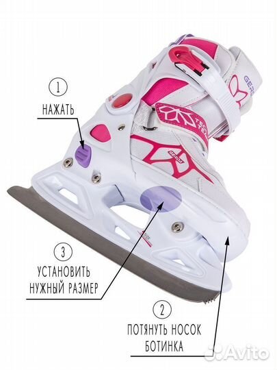 Коньки раздвижные размер 37-40 Gerda ледовые новые