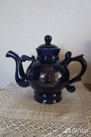 Чайник заварочный 1,5 л. Фарфор. Кобальт. СССР