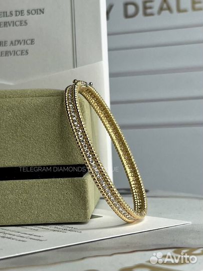 Браслет Van Cleef Perlee желтое золото 750 и брилл