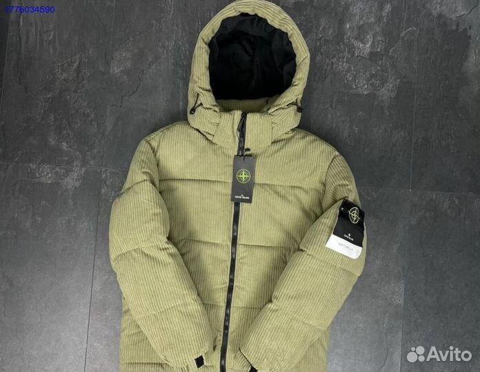 Пуховик Stone Island вельветовый