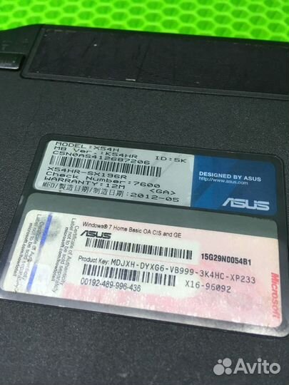 Ноутбук asus x54h (16949)