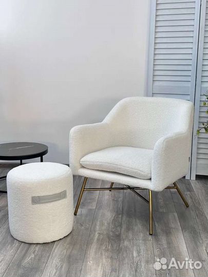 Кресло sheep Белый teddy золотой или чёрный карк
