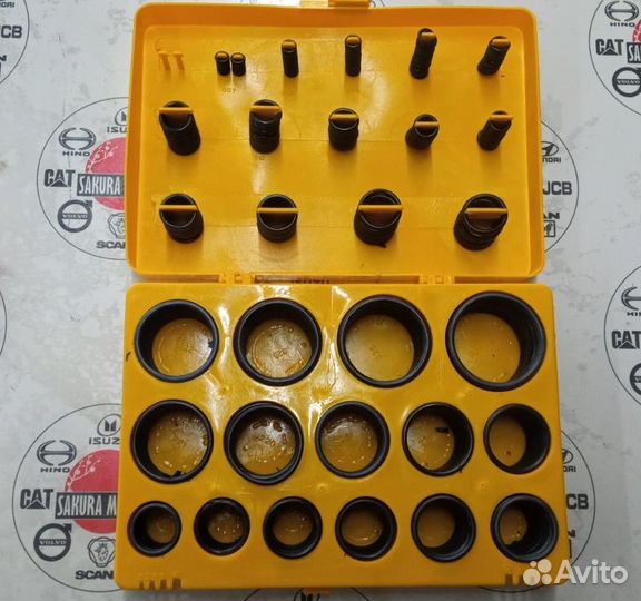 Набор колец резиновых черных в контейнере (404шт)