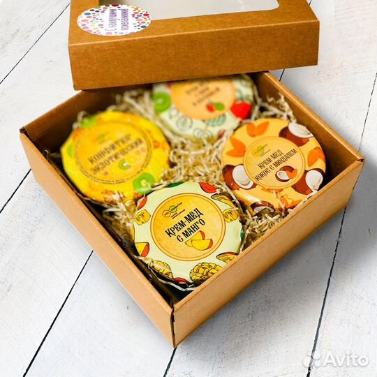 Подарочный набор крафт коробка С наилучшими пожела