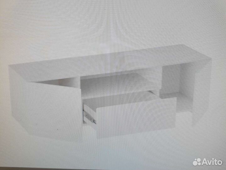 Тумба под тв белый глянец