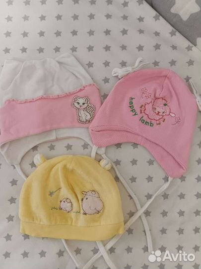 Шапочки на новорожденную