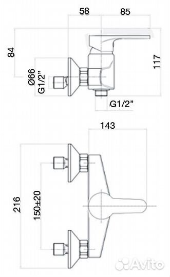 Смеситель для душа Webert Sax Evolution SE870102