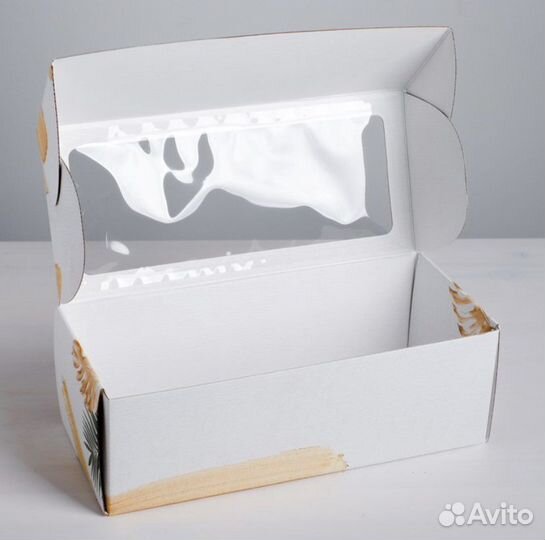 Коробка складная с PVC-окном «Тропики»