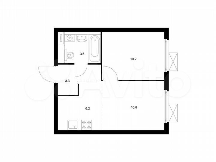 2-к. квартира, 34,1 м², 17/33 эт.