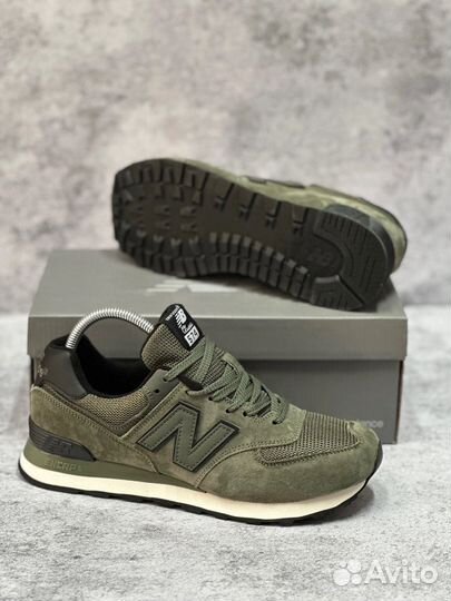 Кроссовки летние New Balance 574 хаки