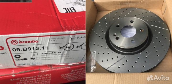 Тормозные диски Мерседес цла амг 45 Брембо