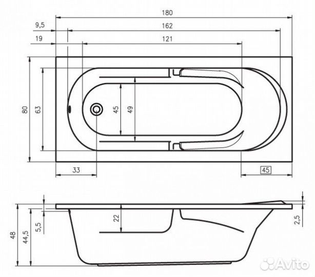 Ванна акриловая Riho Future 180x80