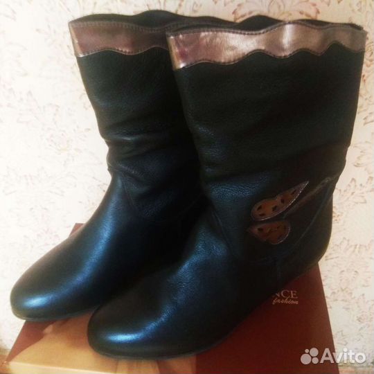 Сапоги осень весна женские 39 натуральная кожа