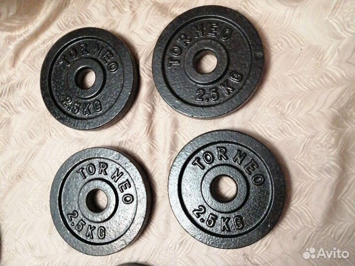 Блины Torneo 0,5 - 1,25 - 2,5 - 5 - 10кг