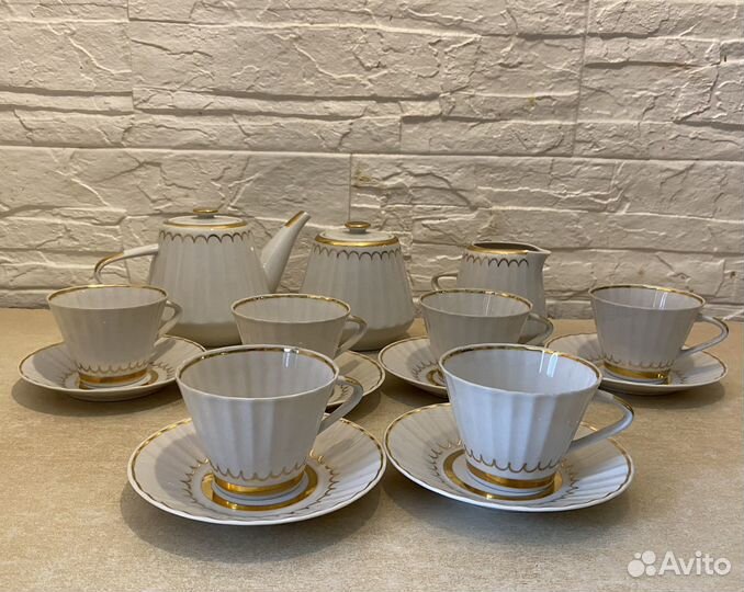 Кофейный сервиз Вербилки Золотая лента