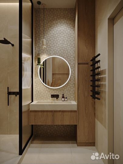 Шкаф с тумбой в ванную комнату на заказ