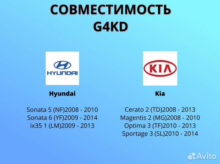 Двигатель Hyundai Кия G4KD 2.0 Гарантия
