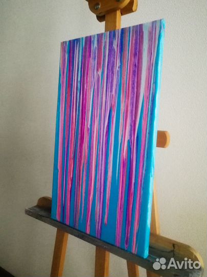 Картина 'Акриловые подтёки' 30х50см