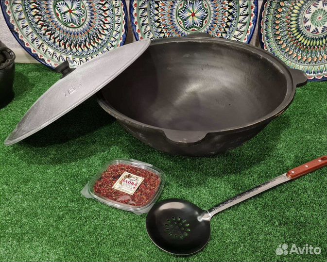 Казан чyгyнный 16 л с плocким дном