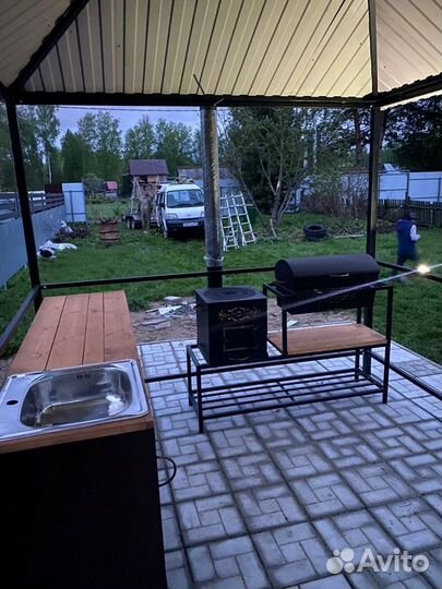 Мангал + печь под казан +навес