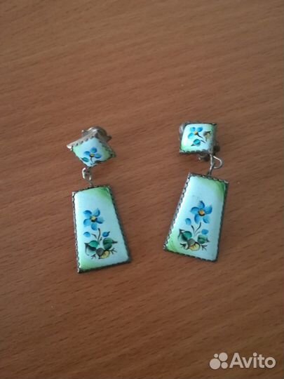 Серьги, клипсы ссср, финифть