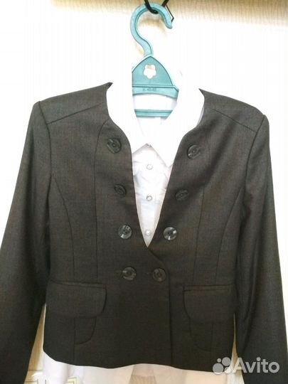 Тройка школьная форма для девочки серая р-р 32