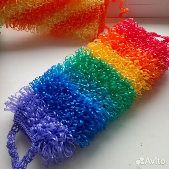 Мочалка ручной работы из полипропиленовой нити