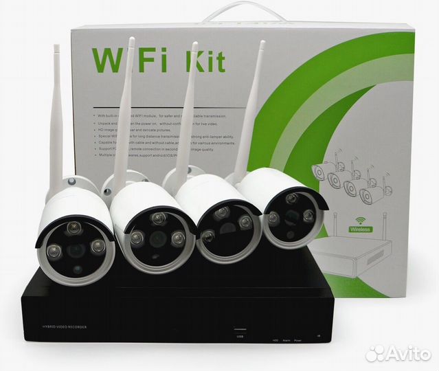NEW Комплект видеонаблюдения 4 камеры ip wi-fi 5мп