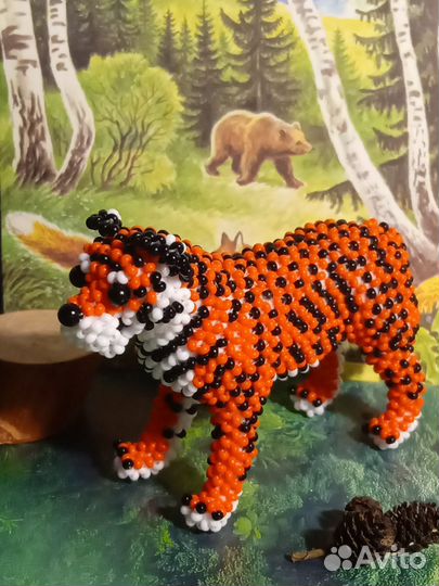 Тигр из бисера