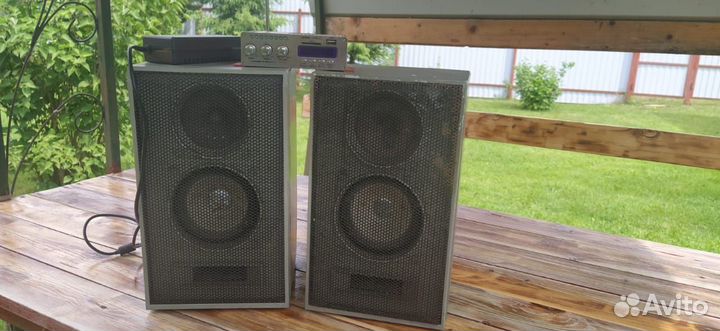 Колонки Комета 15Ватт+Усилитель звука Kentiger