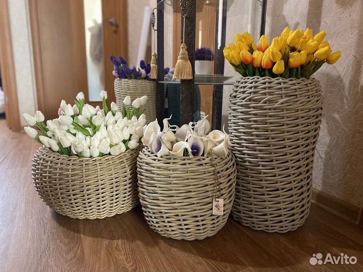 Вазоны, корзины из ротанга