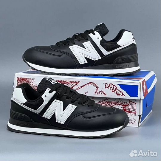 New Balance 574 Black Leather