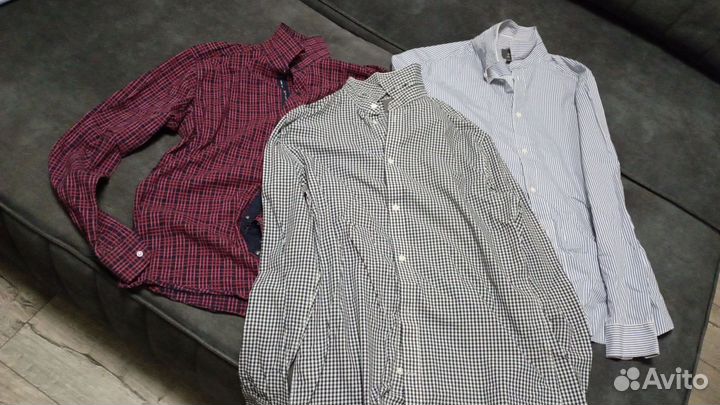 Рубашки, куртка зимняя, пальто