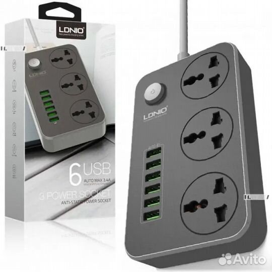 Сетевой фильтр удлинитель тройник розетки и USB