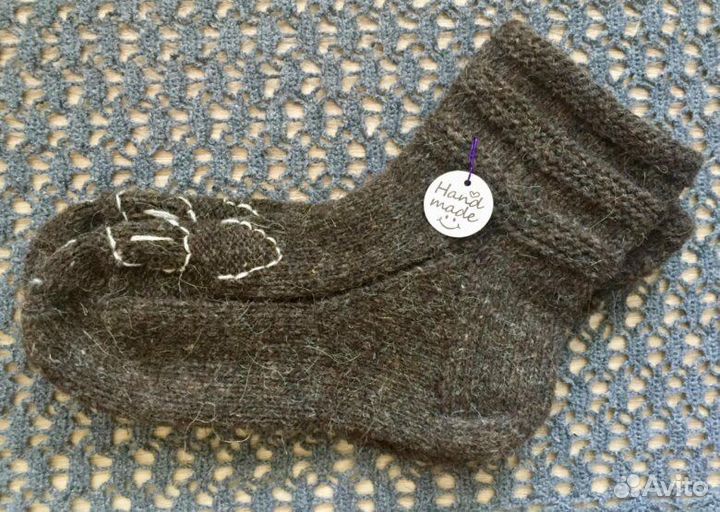 Носки вязаные с вышивкой, 36 размер