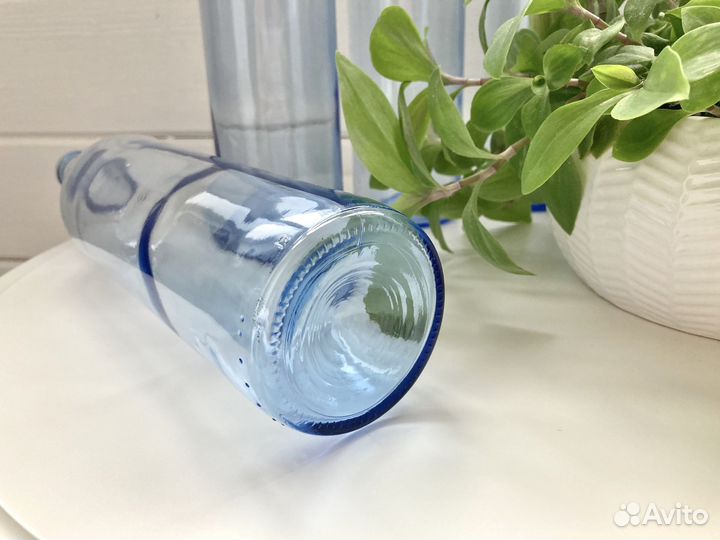 Бутылка стеклянная 0,75 голубая