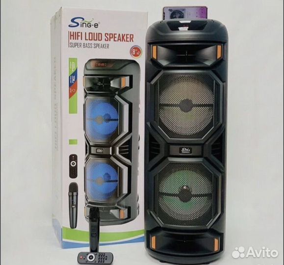 Блютуз колонка большая караоке пульт ду