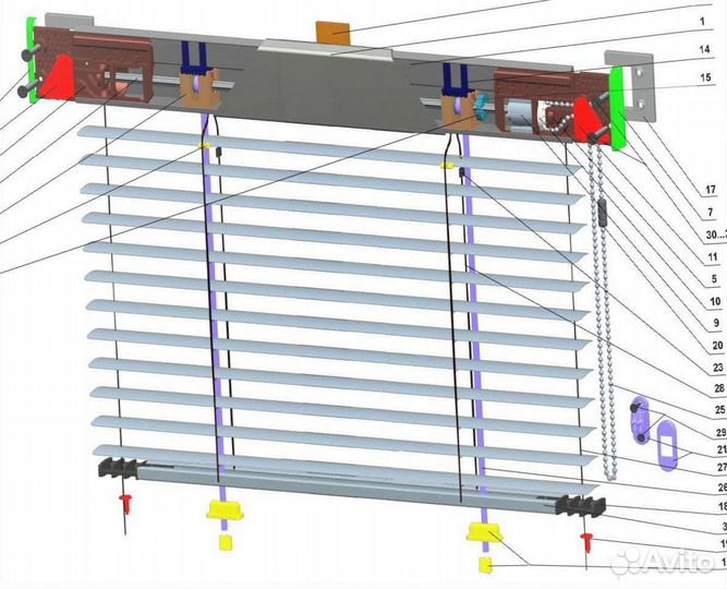 Ремонт всех видов жалюзи, рулонных, римских штор