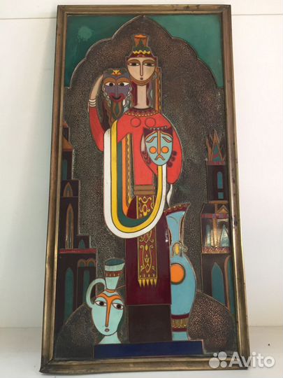 Панно картина бронза эмаль