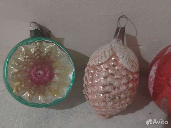 Елочные игрушки СССР стекло