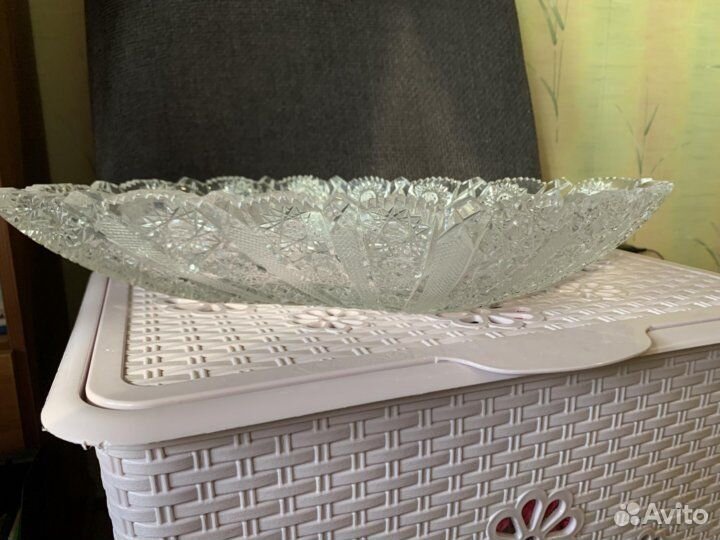 Блюдо хрустальное Чехия времён СССР