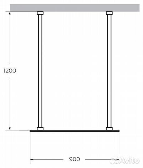 Душ. Стенка Cezares 90x195 liberta-l-2-90-120-br