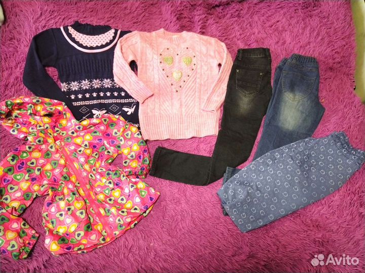 Большой пакет вещей на девочку 104-122