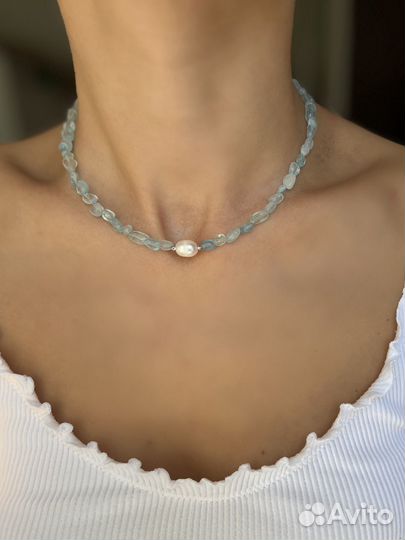 Колье чокер из натуральных камней