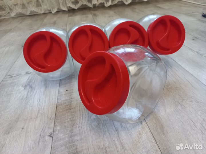 Набор стеклянных баночек для круп